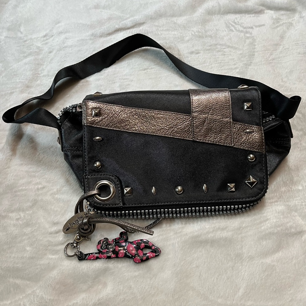 Edgy Kipling /Fergie Black and Silver crossbody Bag